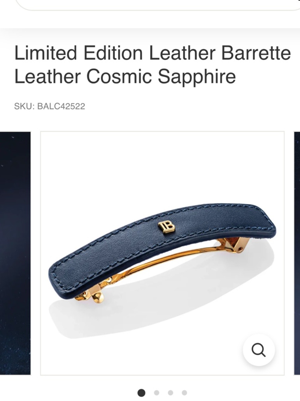 Limited Edition Leather Barrette
Leather Cosmic Sapphire